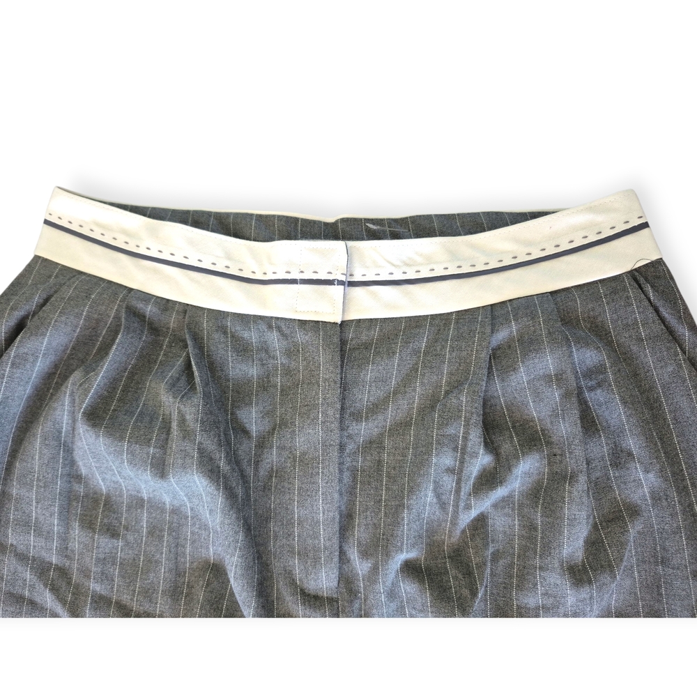 Galita Chic Gray Pinstripe Trouser With Velcro Closure Sz L - Picture 4 of 6